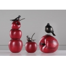 y16358-小鳥櫻桃/蘋果擺件 立體雕塑.擺飾 立體擺飾系列 動物、人物系列